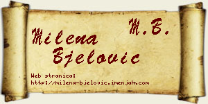 Milena Bjelović vizit kartica